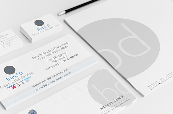 branding, B and D Construction Services, broadstairs, kent, letterheaded paper, business card, flyer, compliment, slip