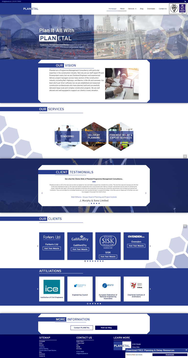Website Design - Planetal Full Scroll